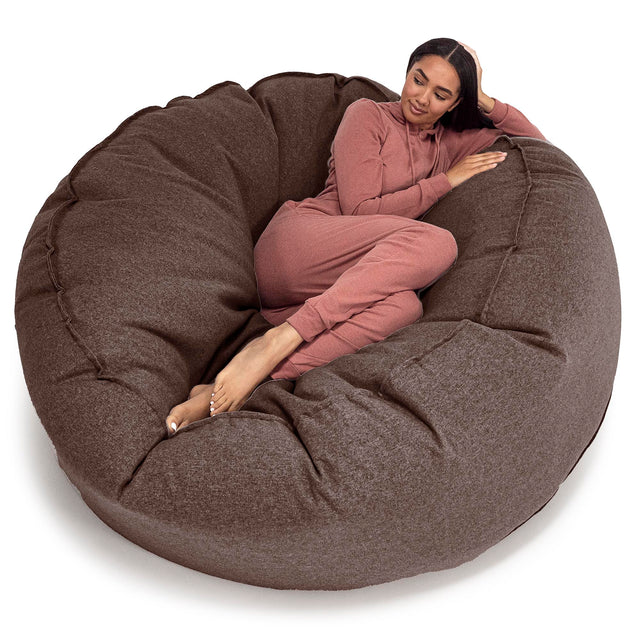 Mega-Mammoth Sofa Sitzsack XXL - Interalli Wolle Braun 01