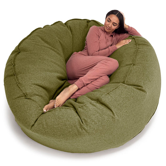 Mega-Mammoth Sofa Sitzsack XXL - Interalli Wolle Hellgrün 01