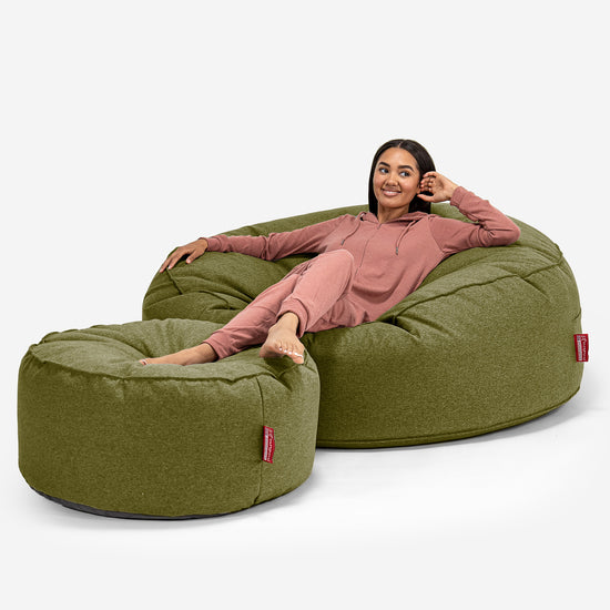 Mega-Mammoth Sofa Sitzsack XXL - Interalli Wolle Hellgrün 02
