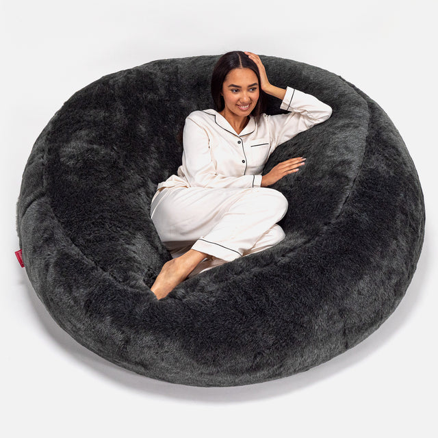 Mega-Mammoth Sofa Sitzsack XXL - Kunstfell Schwarz 01