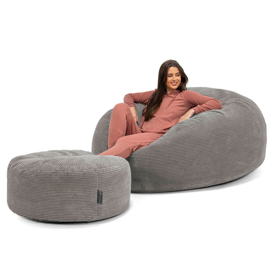 Mega-Mammoth Sofa Sitzsack XXL - Pom-Pom Anthrazit 02