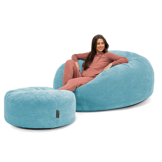 Mega-Mammoth Sofa Sitzsack XXL - Pom-Pom Türkis 02