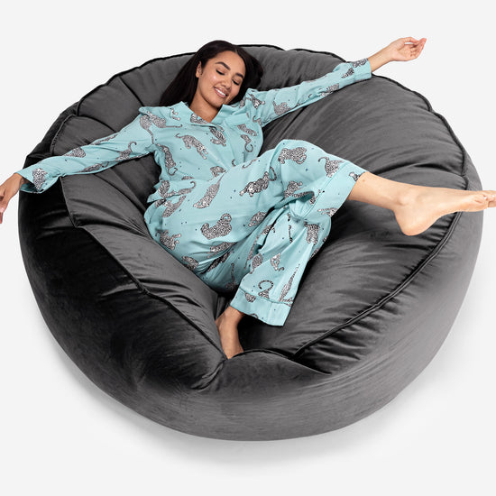 Mega-Mammoth Sofa Sitzsack XXL - Samt Schiefergrau 01