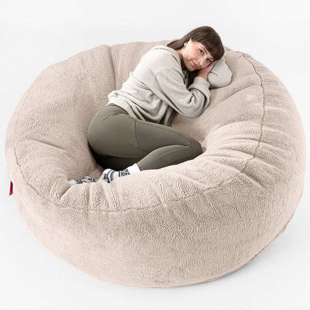 Mega-Mammoth Sofa Sitzsack XXL - Teddy Kunstfell Nerzfarben 01