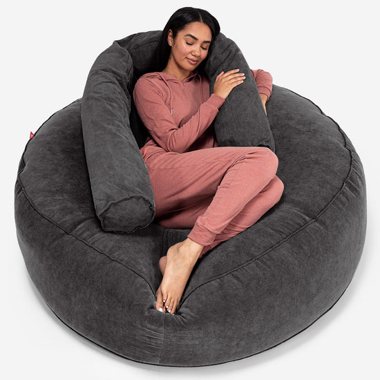 Mega-Mammoth Sofa Sitzsack XXL - Waffelgewebe Schiefergrau 02