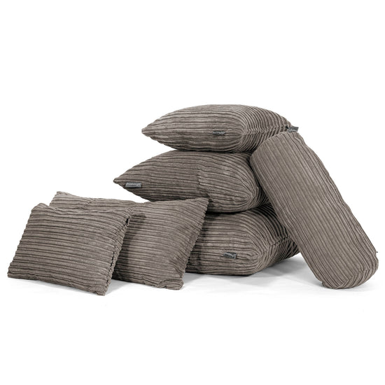 Nackenrolle Kissen 20 x 55cm - Cord Schiefergrau 04
