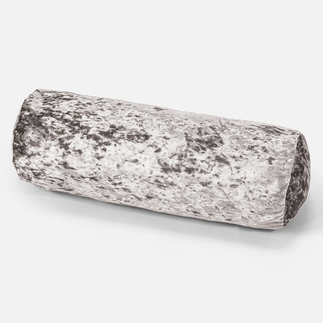 Nackenrolle Kissen 20 x 55cm - Retro-Samt Silber 01