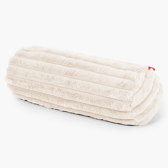Nackenrolle Dekokissen / Sofa Kissenbezug 20 x 55cm - Ultra Plüsch Cord Creme 01