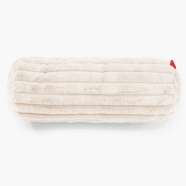 Nackenrolle Dekokissen / Sofa Kissenbezug 20 x 55cm - Ultra Plüsch Cord Creme 01