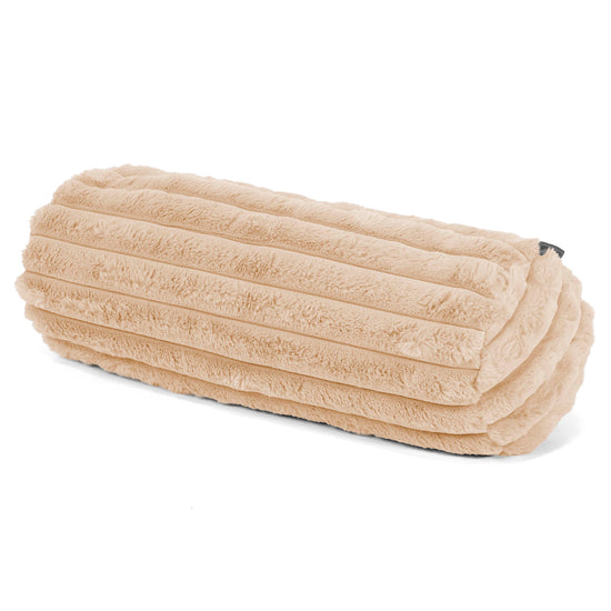 Nackenrolle Dekokissen / Sofa Kissenbezug 20 x 55cm - Ultra Plüsch Cord Pfirsich 01