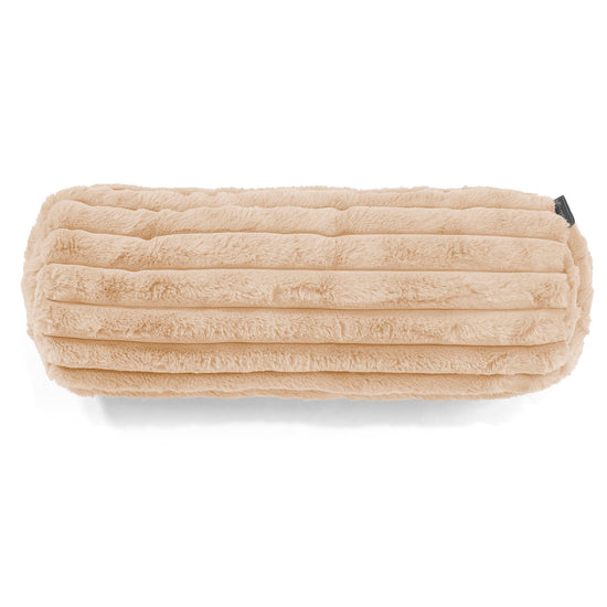 Nackenrolle Dekokissen / Sofa Kissenbezug 20 x 55cm - Ultra Plüsch Cord Pfirsich 02