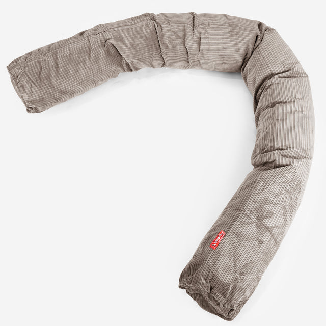 Seitenschläferkissen XXL - Nadelstreifencord Nerzfarben 01