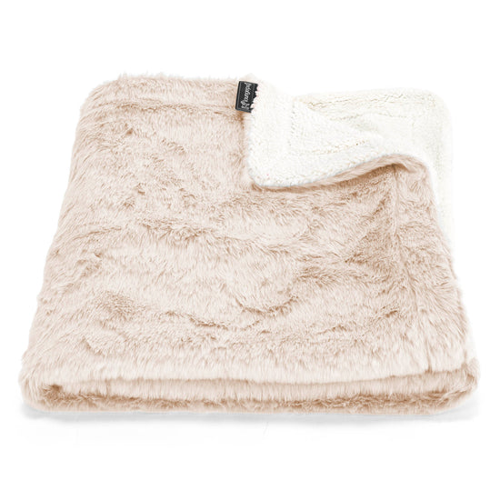 Sherpa-Decke - Kaninchen Kunstfell Weiß 01