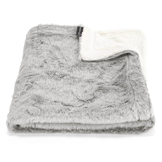 Sherpa-Decke - Kaninchen Kunstfell Hellgrau 01