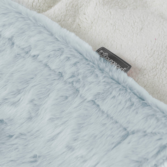 Sherpa-Decke - Kaninchen Kunstfell Pastellblau 02