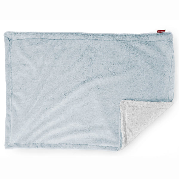 Sherpa-Decke - Kaninchen Kunstfell Pastellblau 02