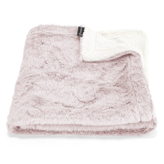 Sherpa-Decke - Kaninchen Kunstfell Pastellrosa 01