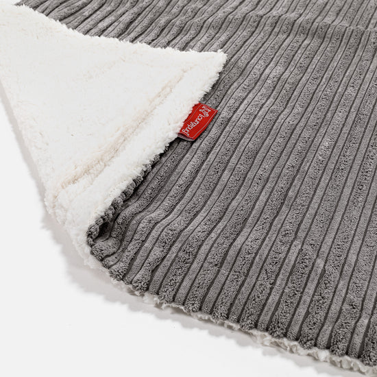 Sherpa-Decke - Cord Schiefergrau 02
