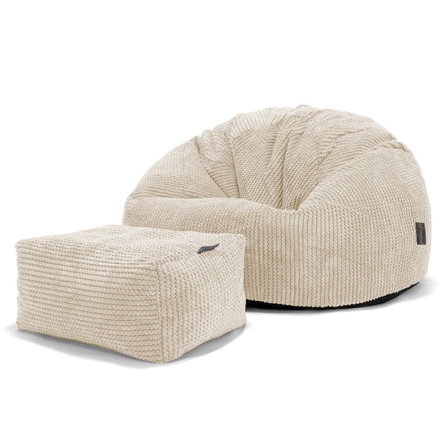 Klassischer Sitzsack Sessel - Pom-Pom Creme 02