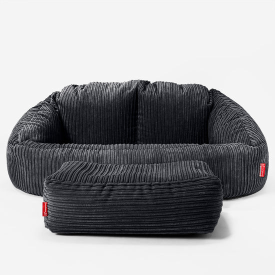 Riesen Bubble Kinder Sofa 3-14 Jahre - Cord Schwarz 02