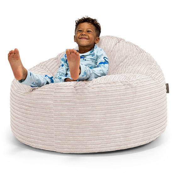 Riesen Kuschel Sitzsack für Kinder 3-8 Jahre - Cord Creme 01