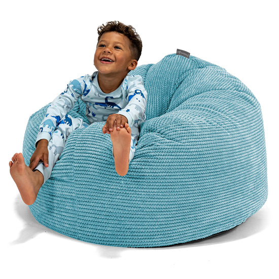 Riesen Kuschel Sitzsack für Kinder 3-8 Jahre - Pom-Pom Türkis 01