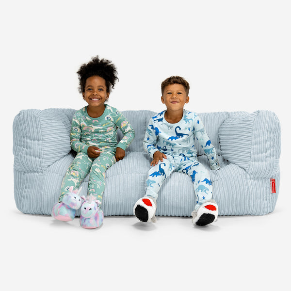 Riesen Albert Kinder Sitzsack Sofa 3-14 Jahre - Cord Baby Blau 01