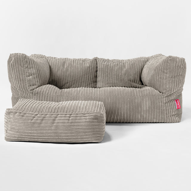 Riesen Albert Kinder Sitzsack Sofa 3-14 Jahre - Cord Nerzfarben 02