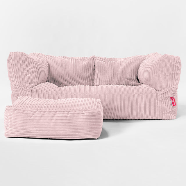 Riesen Albert Kinder Sitzsack Sofa 3-14 Jahre - Cord Rosa 02