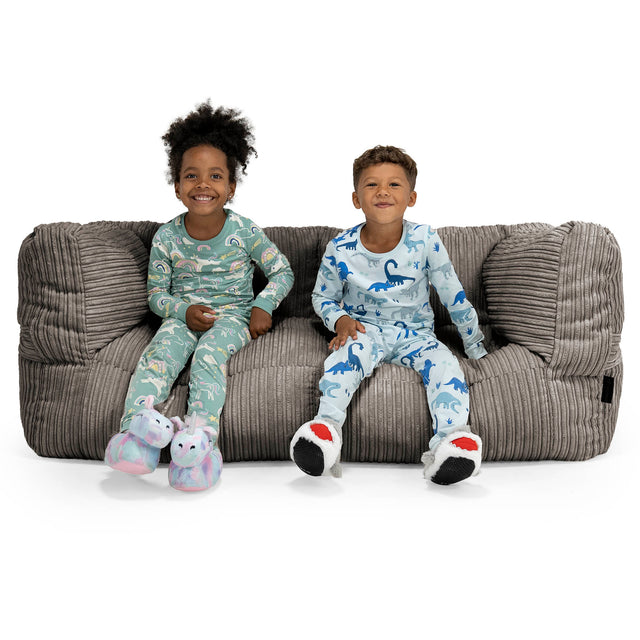 Riesen Albert Kinder Sitzsack Sofa 3-14 Jahre - Cord Schiefergrau 01