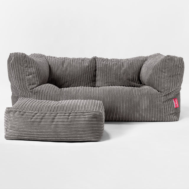 Riesen Albert Kinder Sitzsack Sofa 3-14 Jahre - Cord Schiefergrau 02