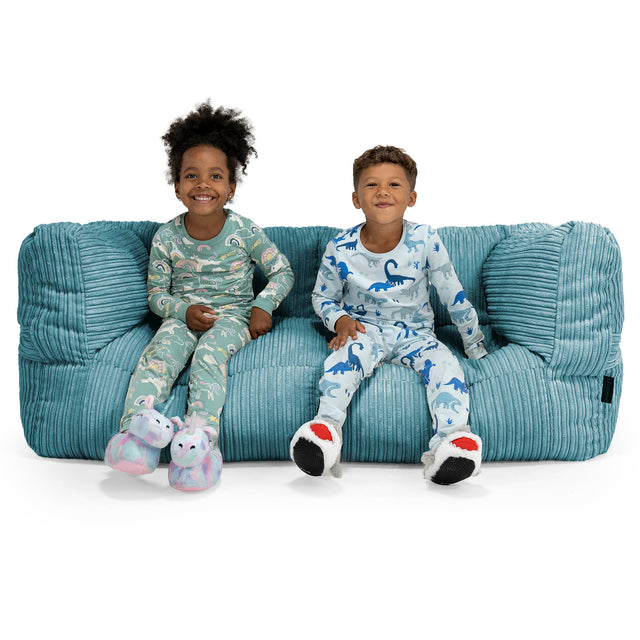 Riesen Albert Kinder Sitzsack Sofa 3-14 Jahre - Cord Türkis 01