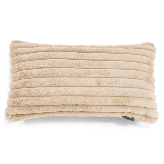 Riesen Dekokissen / Sofa Kissenbezug 40 x 80cm - Ultra Plüsch Cord Creme 01