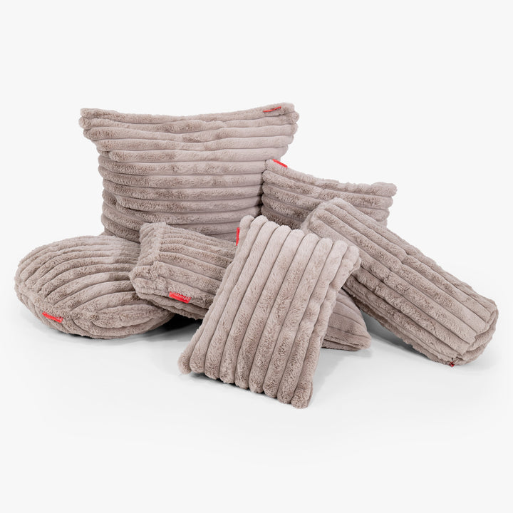 Riesen Dekokissen / Sofa Kissenbezug 40 x 80cm - Ultra Plüsch Cord Nerzfarben 02