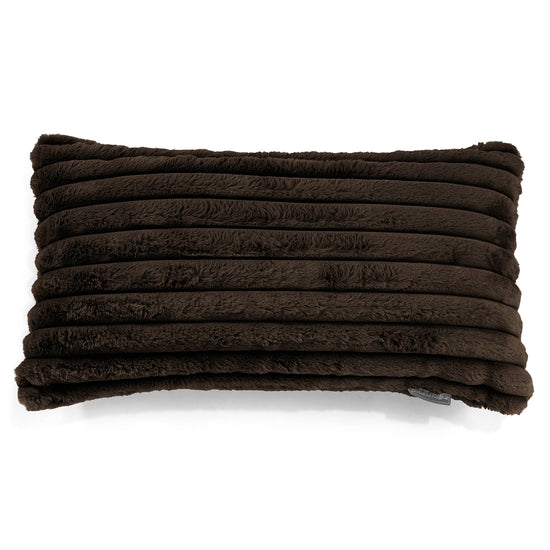 Riesen Dekokissen / Sofa Kissenbezug 40 x 80cm - Ultra Plüsch Cord Nussbraun 01