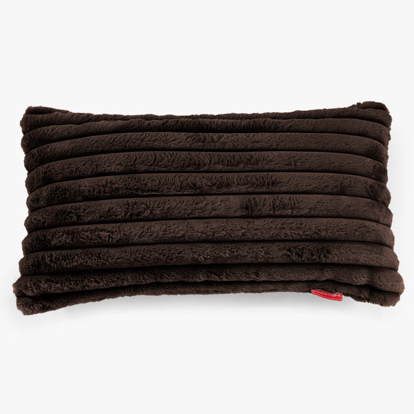 Riesen Dekokissen / Sofa Kissenbezug 40 x 80cm - Ultra Plüsch Cord Nussbraun 01