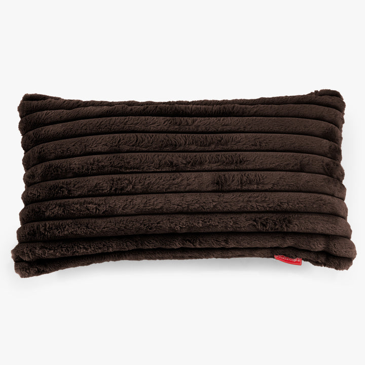 Riesen Dekokissen / Sofa Kissenbezug 40 x 80cm - Ultra Plüsch Cord Nussbraun 01