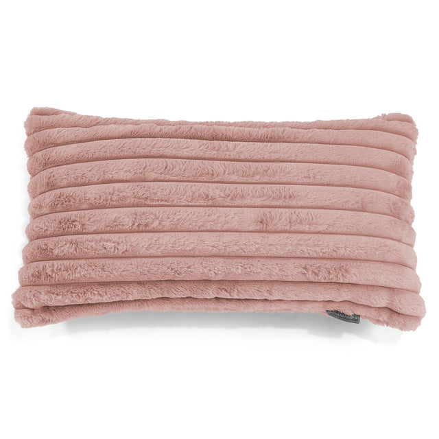 Riesen Dekokissen / Sofa Kissenbezug 40 x 80cm - Ultra Plüsch Cord Pastellrosa 01