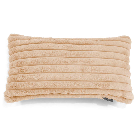 Riesen Dekokissen / Sofa Kissenbezug 40 x 80cm - Ultra Plüsch Cord Pfirsich 01