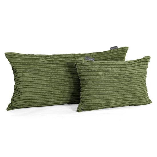 Riesen Kissenbezug 40 x 80cm - Cord Nadelwaldgrün 03