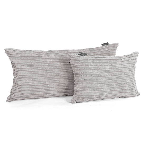 Riesen Kissenbezug 40 x 80cm - Cord Silber 03