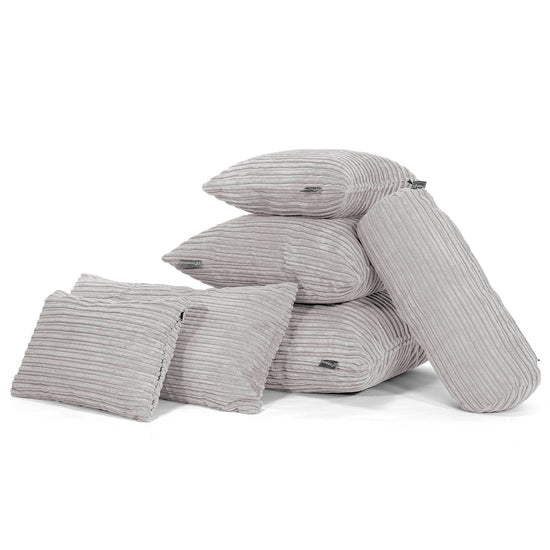 Riesen Kissenbezug 40 x 80cm - Cord Silber 04