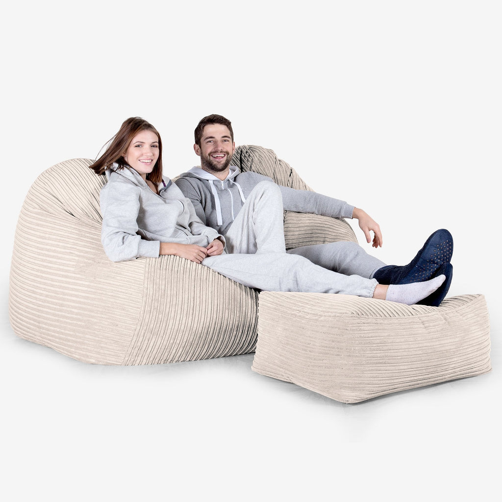 Riesen Sitzsack Couch - Cord Creme 03
