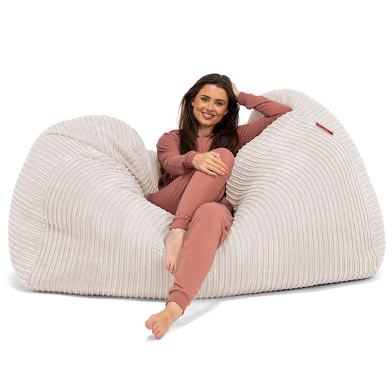 Riesen Sitzsack Couch - Cord Creme 03