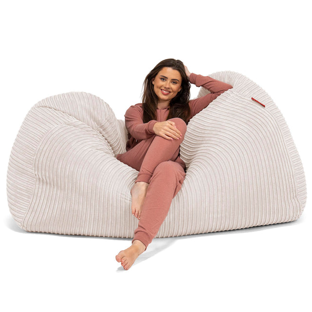 Riesen Sitzsack Couch - Cord Creme 03