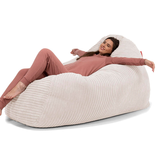 Riesen Sitzsack Couch - Cord Creme 02