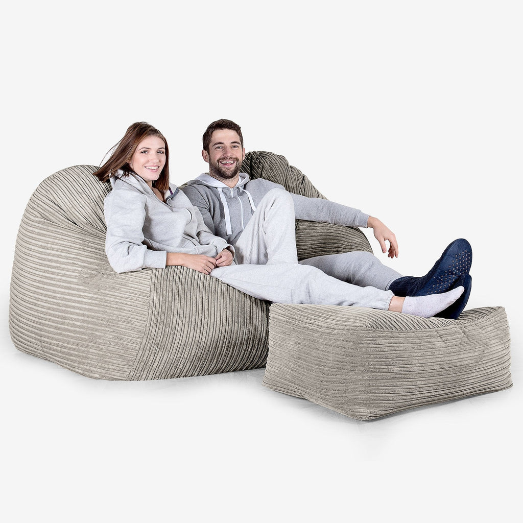 Riesen Sitzsack Couch - Cord Nerzfarben 03