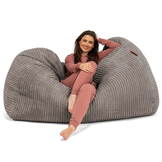 Riesen Sitzsack Couch - Cord Schiefergrau 03