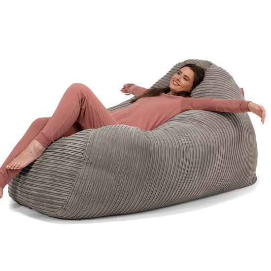 Riesen Sitzsack Couch - Cord Schiefergrau 02