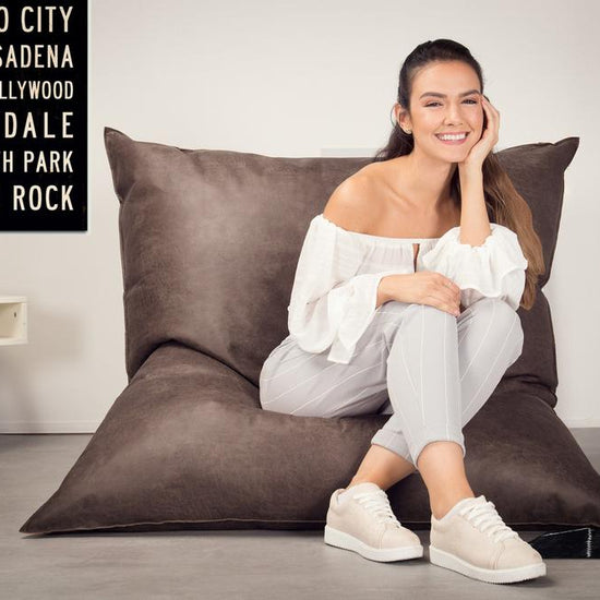 Sitzsack XXL - Vintage Leder Schiefergrau 05